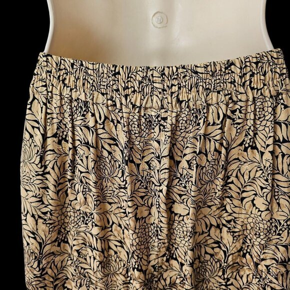 TopShop Jacquard Trousers Wide Leg Crop Gold Black Culottes Hand Pockets Women 4 - Picture 5 of 10